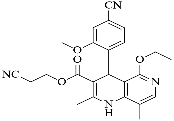 4-(4-氰基-2-甲氧基苯基)-5-乙氧基-2,8-二甲基-1,4-二氢-1,6-萘啶-3-羧酸-2-氰基乙酯(非奈利酮)